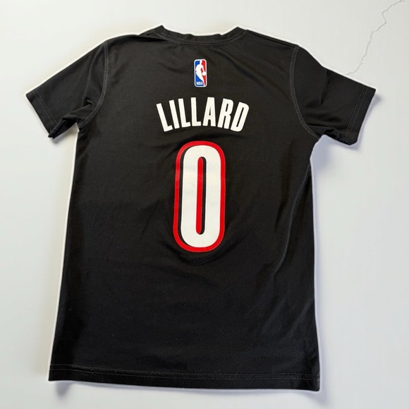 Adidas Portland Trail Blazers Damian Lillard 0 Jersey Shirt Kids Small 8 Black - Picture 2 of 5